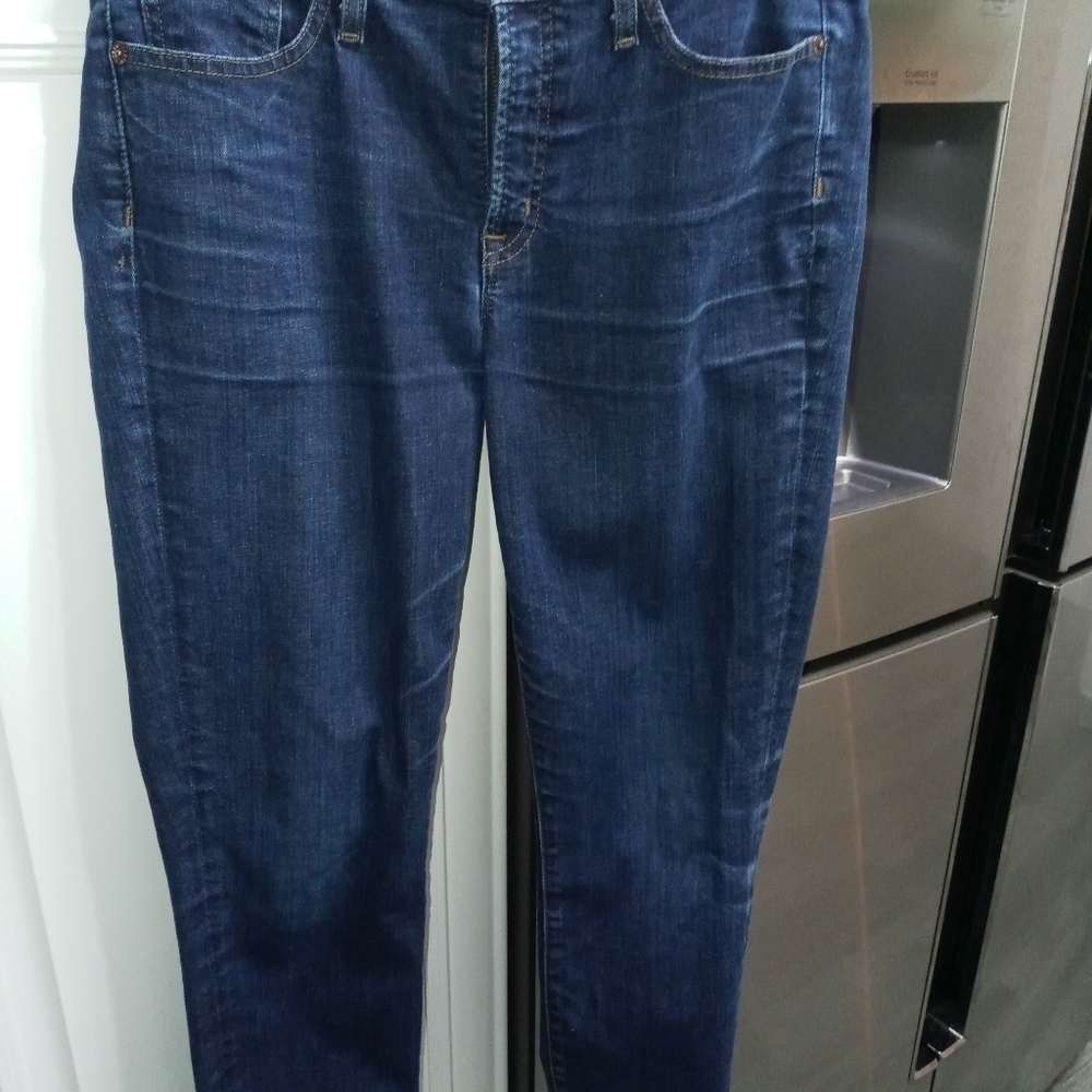 J. Crew 8" Toothpick Straight Leg Denim Zip Up 5 Pockets